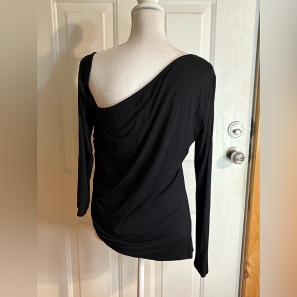 L'AGENCE Hattie Long Sleeve Black One-Shoulder Top size XL NWT - Picture 6 of 13